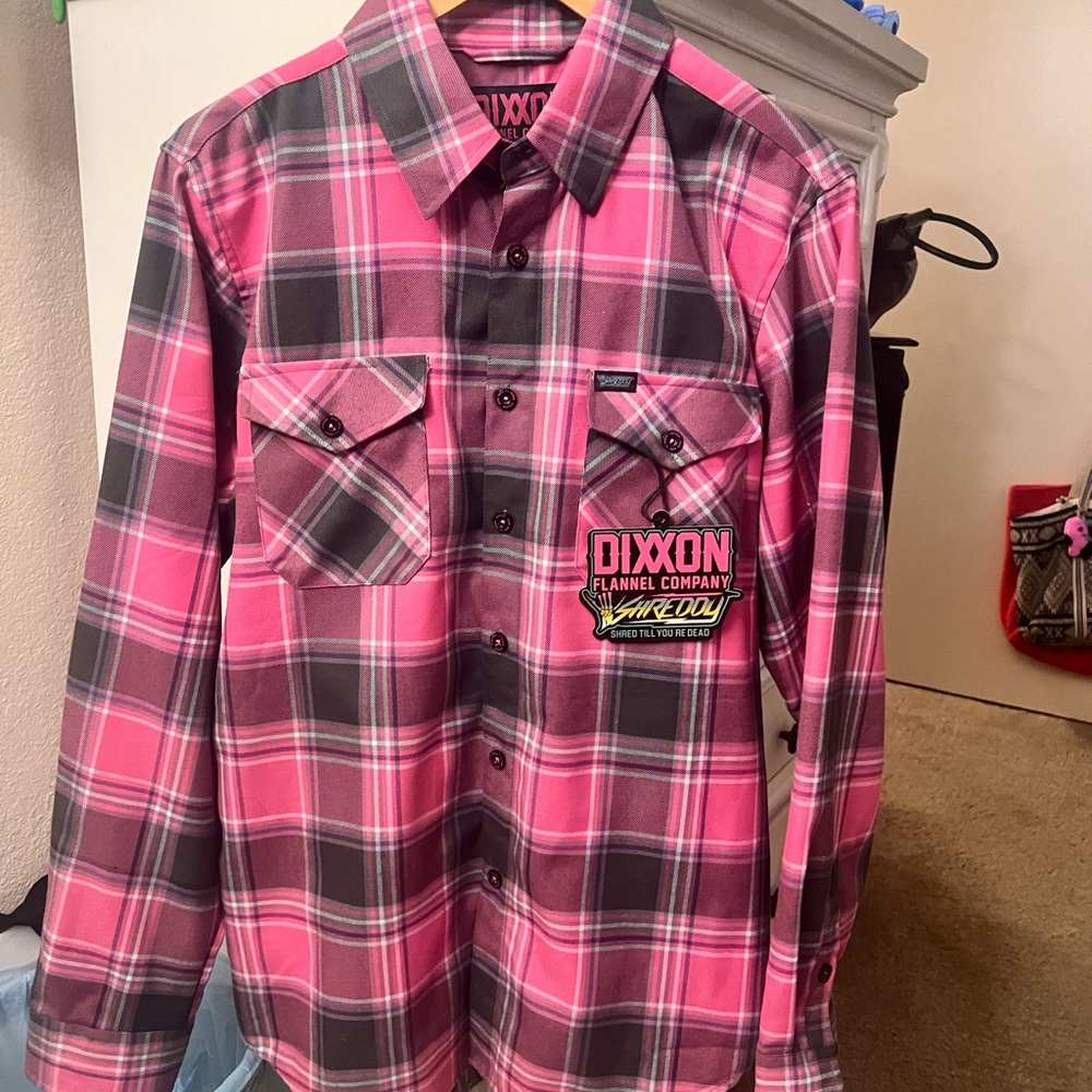 DIXXON - Shreddy. Pink Plaid Men's Flannel. (M) Ltd.Ed. NWT.